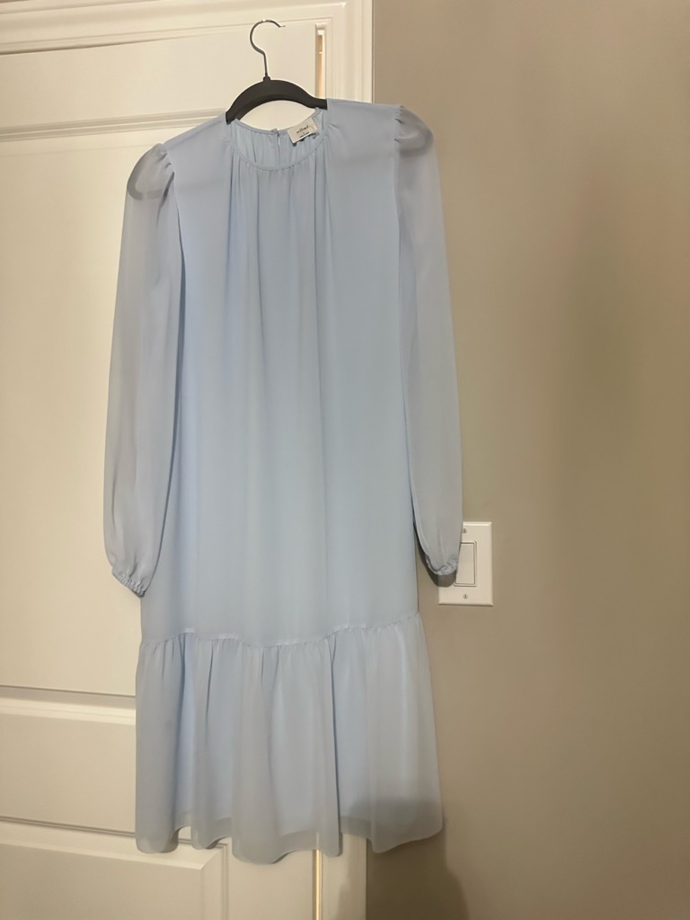 Aritzia Light Blue Long Sleeve Midi Dress